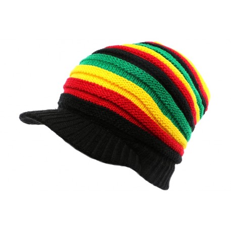 Casquette Bonnet Rasta Rouge Jaune Vert Rift BONNETS Nyls Création