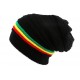 Bonnet Rasta Noir avec lignes Jamaique BONNETS Léon montane