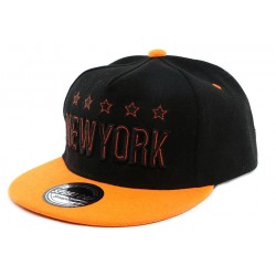 Casquette Enfant Noire et Orange de 7 à 12 ans Casquette Enfant Hip Hop Honour