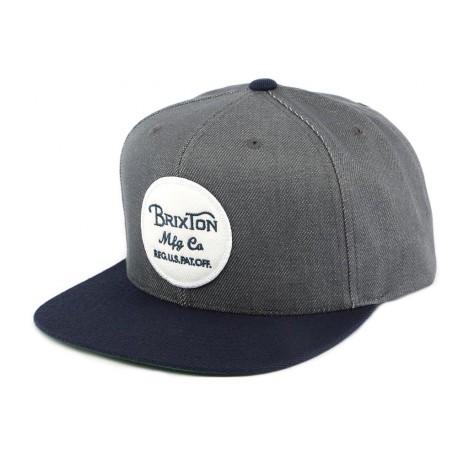 Snapback Brixton Grise bleu avec visière marine ANCIENNES COLLECTIONS divers