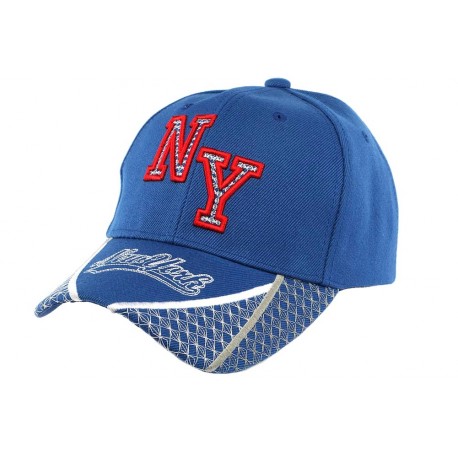 Casquette Baseball NY Bleu et Rouge Stan CASQUETTES Hip Hop Honour