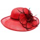 Chapeau Mariage Rouge en paille sisal Fraise Chapeau cérémonie Léon montane