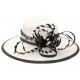 Chapeau Mariage Blanc et Noir en paille Sisal Elément ANCIENNES COLLECTIONS divers