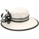 Chapeau Mariage Blanc et Noir en paille Sisal Elément ANCIENNES COLLECTIONS divers