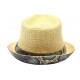 Chapeau de Paille Beige Python ANCIENNES COLLECTIONS divers