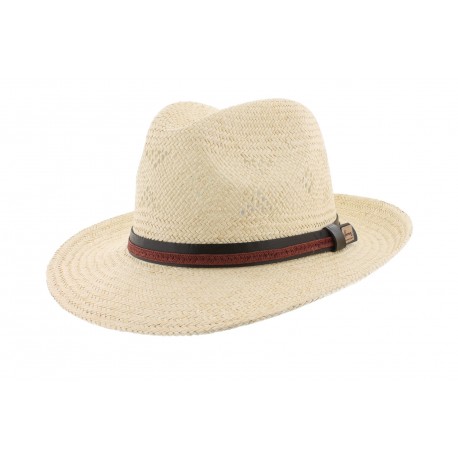 Chapeau paille Naturel et Marron Zory Herman Headwear ANCIENNES COLLECTIONS divers