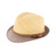 Chapeau paille Naturel et Gris Powell par Herman Headwear ANCIENNES COLLECTIONS divers