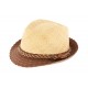 Chapeau paille Naturel et Marron Powell par Herman Headwear ANCIENNES COLLECTIONS divers