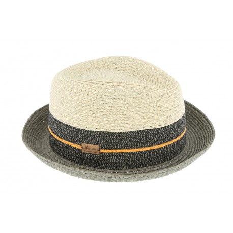 Chapeau paille Beige et Noir Timmy Herman Headwear ANCIENNES COLLECTIONS divers