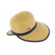 Chapeau paille naturel et marine Sophia Herman Headwear ANCIENNES COLLECTIONS divers