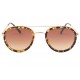 Lunette de soleil retro doré et Marron Verres plats Lock LUNETTES SOLEIL Eye Wear