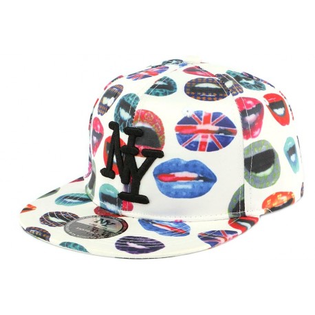 Snapback NY Blanche et Bleu KissMe ANCIENNES COLLECTIONS divers