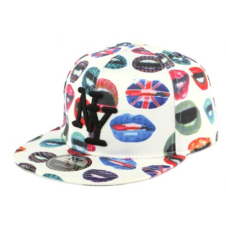 Snapback NY Blanche et Bleu KissMe ANCIENNES COLLECTIONS divers