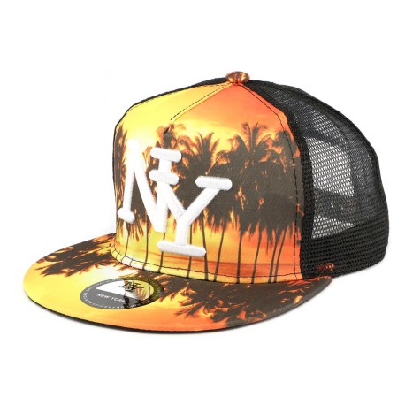 Snapback NY Jaune et Orange Tropical Sun ANCIENNES COLLECTIONS divers