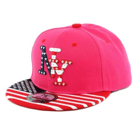 Casquette NY Enfant Rose drapeau USA à partir de 6 ans ANCIENNES COLLECTIONS divers