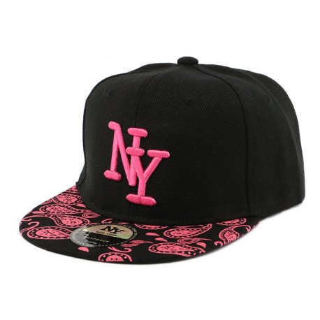 Casquette Enfant Noir et Rose Paisley à partir de 7 ans ANCIENNES COLLECTIONS divers