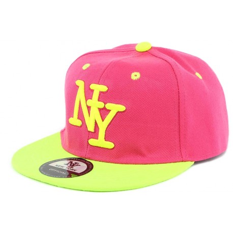 Casquette Enfant Rose et Jaune Fluo New York à partir de 7 ans ANCIENNES COLLECTIONS divers