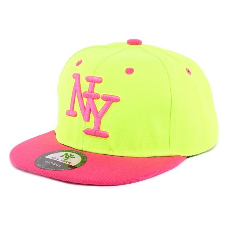 Casquette NY Enfant Jaune Fluo et Rose à partir de 7 ans ANCIENNES COLLECTIONS divers