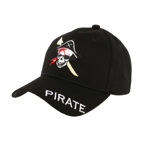 Casquette Baseball Noir Pirate CASQUETTES divers