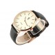 Montre Homme Bracelet Cuir Noir Cadran Doré Nelson Montre GG Luxe