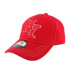 Casquette Baseball NY Rouge Surpiqures Blanches ANCIENNES COLLECTIONS divers