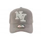 Casquette Baseball NY Grise Surpiqures Blanches ANCIENNES COLLECTIONS divers