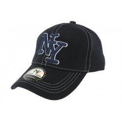 Casquette Baseball NY Bleu Surpiqures Blanches ANCIENNES COLLECTIONS divers