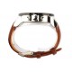 Montre Homme Bracelet Cuir Marron 3 Fuseaux Horaires Kursk ANCIENNES COLLECTIONS divers