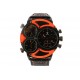 Montre homme Orange et Noire bracelet cuir 3 cadrans Kalt ANCIENNES COLLECTIONS divers