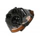 Montre homme Noire bracelet cuir 3 cadrans Kalt ANCIENNES COLLECTIONS divers