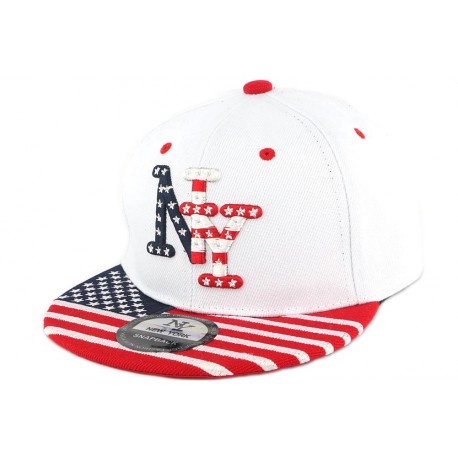 Casquette NY Enfant Blanc drapeau USA de 6 à 11 ans ANCIENNES COLLECTIONS divers