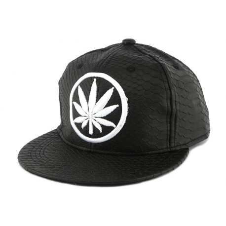 Snapback Kush Feuille Simili cuir Serpent Noir ANCIENNES COLLECTIONS divers