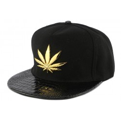 Casquette Kush Noire Feuille doré Visière Cuir ANCIENNES COLLECTIONS divers