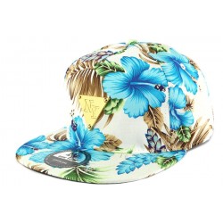 Casquette NY Beige Fleurs Bleu ANCIENNES COLLECTIONS divers