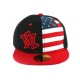 Casquette Enfant Noir et Rouge Drapeau USA de 7 à 11 ans ANCIENNES COLLECTIONS Hip Hop Honour