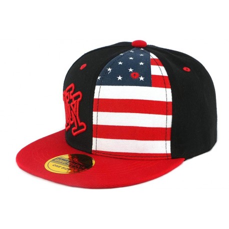 Casquette Enfant Noir et Rouge Drapeau USA de 7 à 11 ans ANCIENNES COLLECTIONS Hip Hop Honour