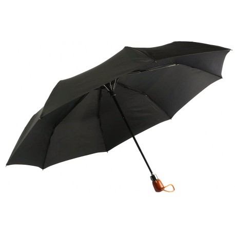 Parapluie Automatique Noir Poignée Bois Parapluie Léon montane