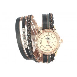 Montre Bracelet double tour cuir noir Katia ANCIENNES COLLECTIONS divers