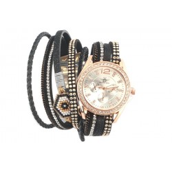 Montre bracelet double tour Doré et Noir Indiana ANCIENNES COLLECTIONS divers