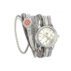 Montre Bracelet double tour Argent et Grise indiana ANCIENNES COLLECTIONS divers