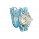 Montre bracelet double tour cuir turquoise Indiana ANCIENNES COLLECTIONS divers