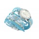 Montre bracelet double tour cuir turquoise Indiana ANCIENNES COLLECTIONS divers