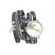 Montre bracelet double tour Noire et Argent Guillia ANCIENNES COLLECTIONS divers