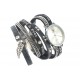 Montre bracelet double tour Noire et Argent Guillia ANCIENNES COLLECTIONS divers