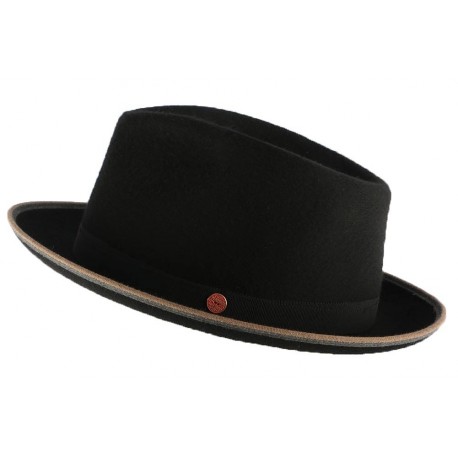 Chapeau Pork Pie Noir Léo par Mayser ANCIENNES COLLECTIONS divers