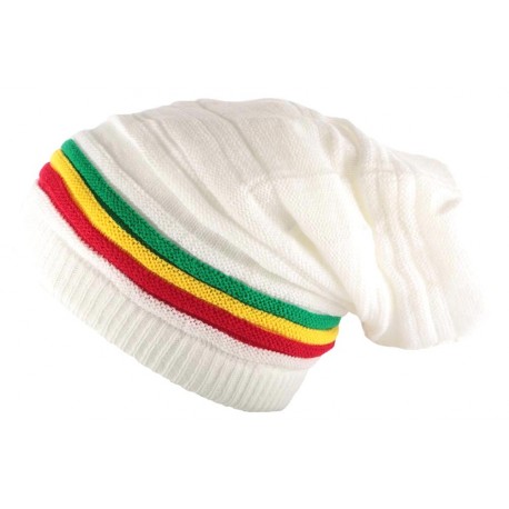 Bonnet Rasta Tube Blanc Jaïca ANCIENNES COLLECTIONS divers