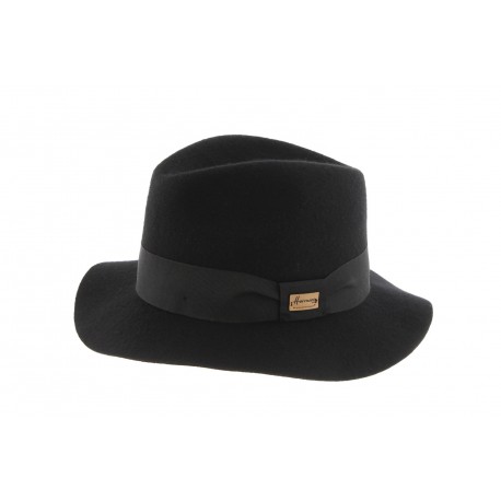 Chapeau Fedora Noir Mou Maxwell Herman ANCIENNES COLLECTIONS divers