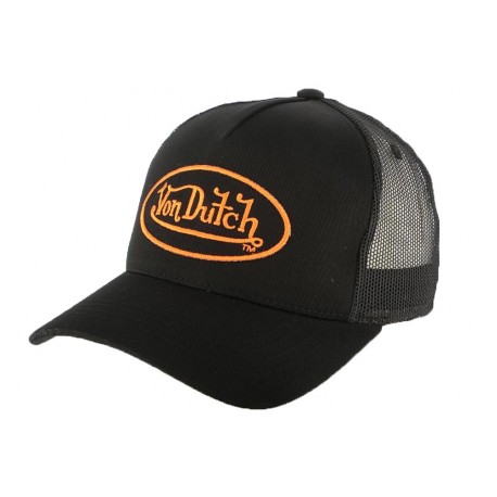 Casquette Trucker Von Dutch Noir et Orange Matt ANCIENNES COLLECTIONS divers