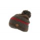 Bonnet Pompon Marron et Rouge Vercors R Mountain ANCIENNES COLLECTIONS divers