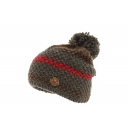 Bonnet Pompon Marron et Rouge Vercors R Mountain ANCIENNES COLLECTIONS divers